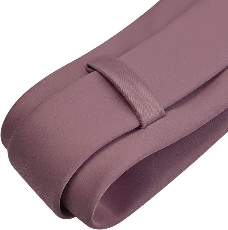 Branduce 3.15"（8cm） Mens Solid Satin Tie Pure Color Necktie + Gift Box - Image 5